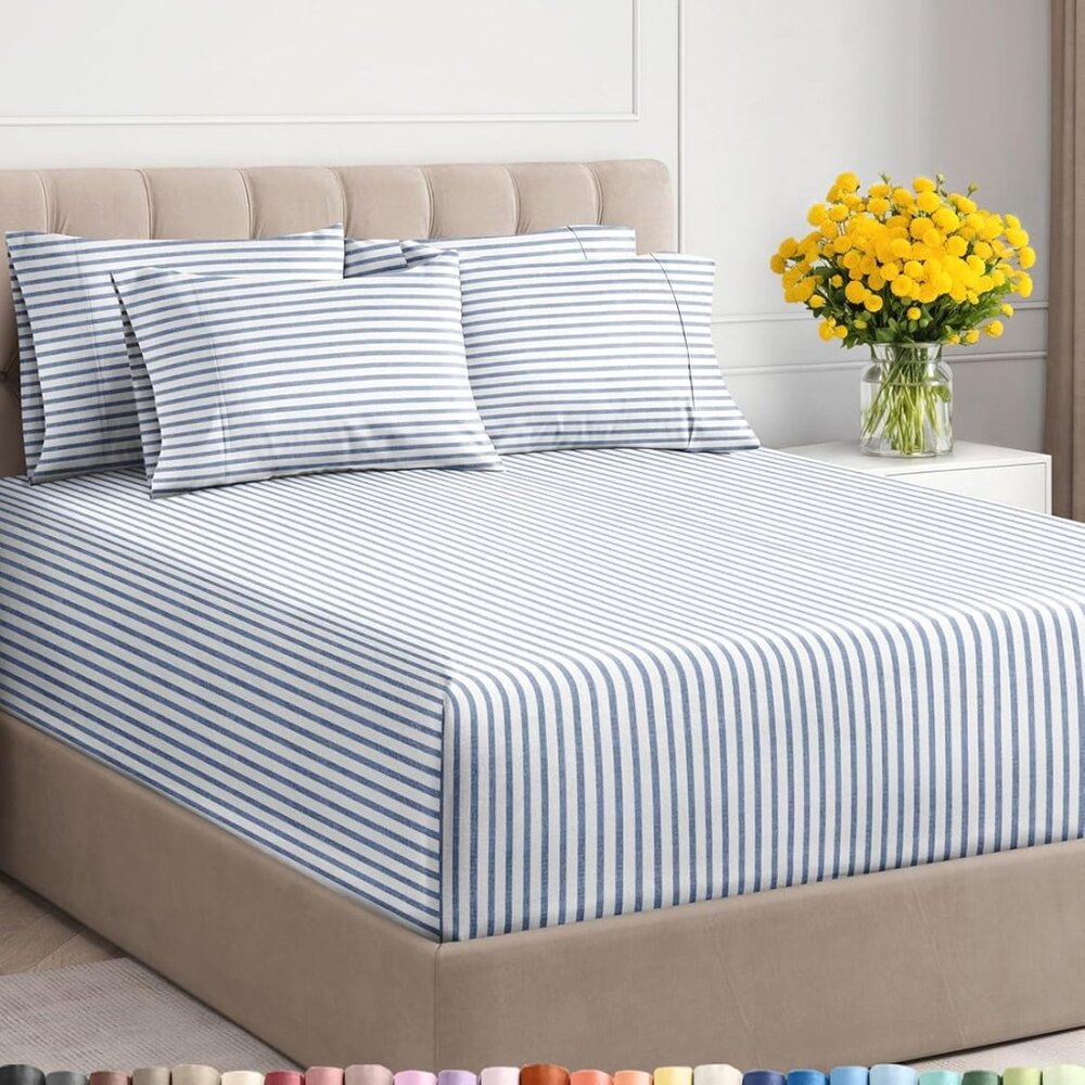 Extra Deep Queen Sheet Set - 6 Piece Breathable & Cooling Sheets NIP